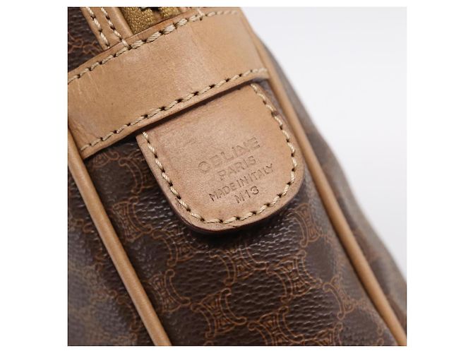 Céline Borsa Business CELINE Macadam PVC Pelle Marrone Tono Oro Auth ti4006 - vista 12