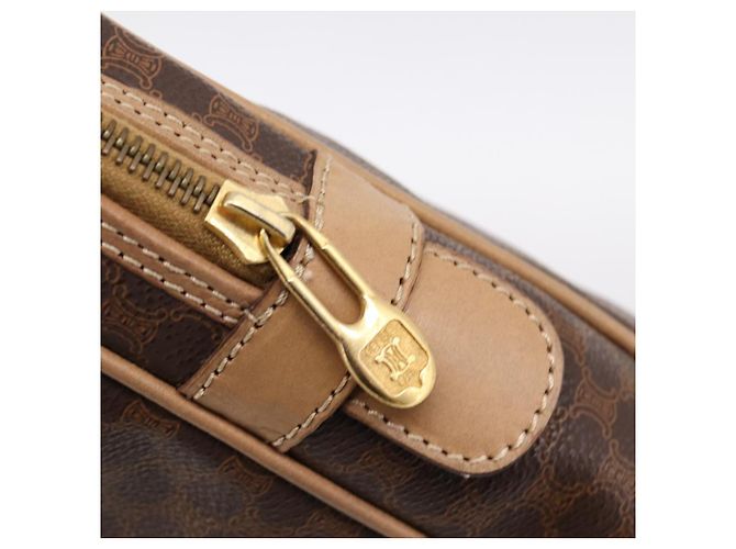 Céline Borsa Business CELINE Macadam PVC Pelle Marrone Tono Oro Auth ti4006 - vista 17