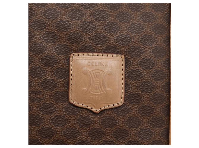 Céline Borsa Business CELINE Macadam PVC Pelle Marrone Tono Oro Auth ti4006 - vista 18