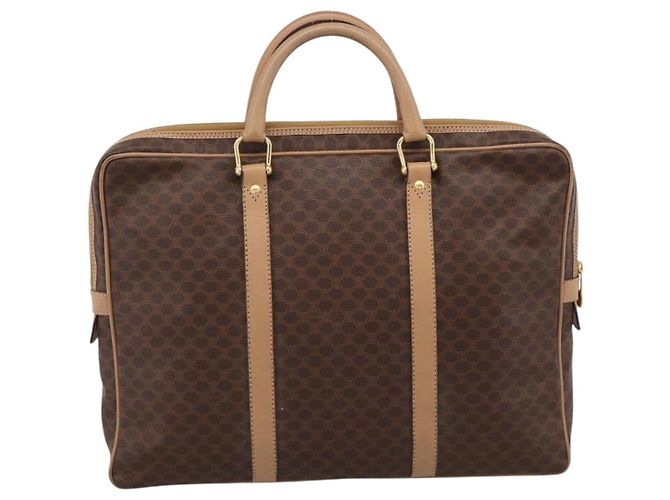 Céline Borsa Business CELINE Macadam PVC Pelle Marrone Tono Oro Auth ti4006 - vista 2