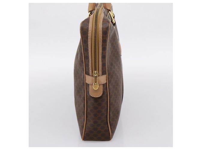 Céline Borsa Business CELINE Macadam PVC Pelle Marrone Tono Oro Auth ti4006 - vista 3