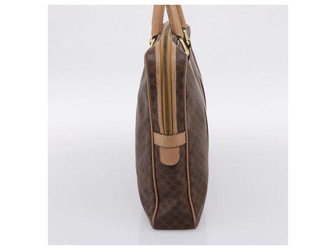 Céline Borsa Business CELINE Macadam PVC Pelle Marrone Tono Oro Auth ti4006 - vista 4