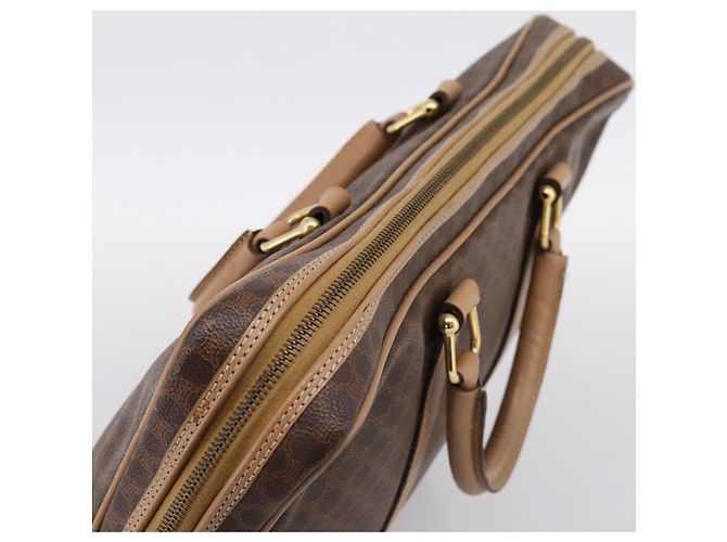 Céline Borsa Business CELINE Macadam PVC Pelle Marrone Tono Oro Auth ti4006 - vista 6