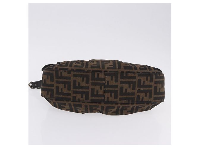 Borsa a tracolla FENDI Zucca Canvas con catena Nero Marrone Auth 201338V - vista 5