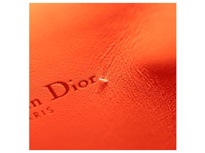 Christian Dior Canage Caro Trio Pouch Lamb Skin Multicolor Gold Auth 200565M Multicolore D'oro - vista 11