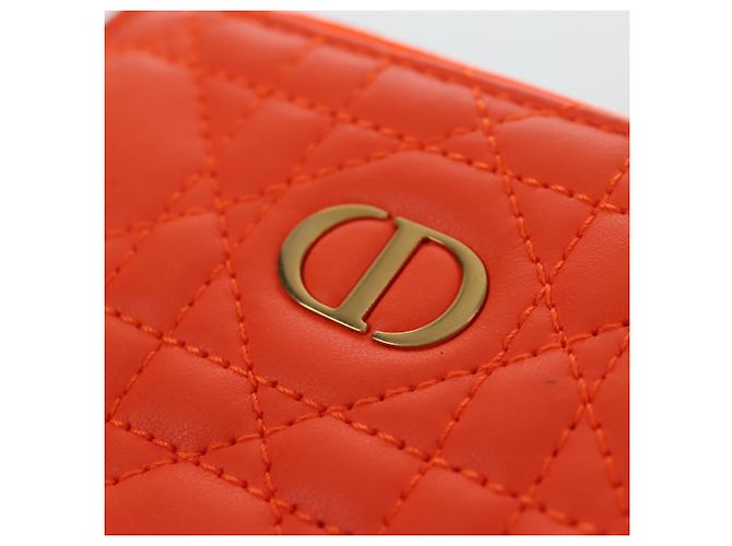 Christian Dior Canage Caro Trio Pouch Lamb Skin Multicolor Gold Auth 200565M Multicolore D'oro - vista 15