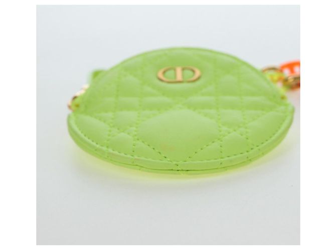 Christian Dior Canage Caro Trio Pouch Lamb Skin Multicolor Gold Auth 200565M Multicolore D'oro - vista 23