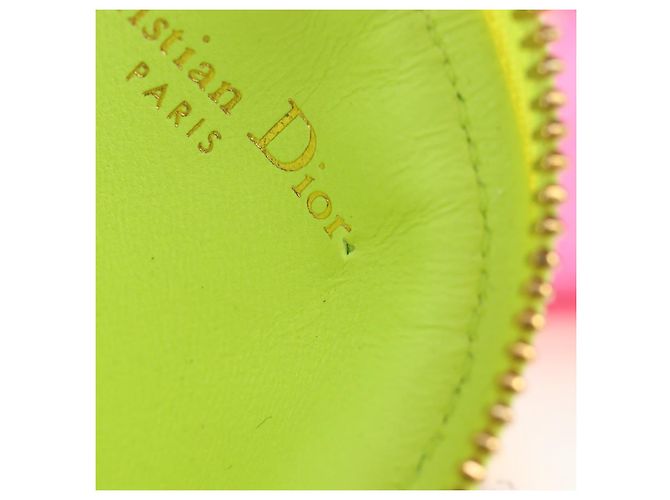 Christian Dior Canage Caro Trio Pouch Lamb Skin Multicolor Gold Auth 200565M Multicolore D'oro - vista 27