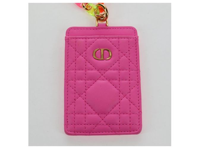 Christian Dior Canage Caro Trio Pouch Lamb Skin Multicolor Gold Auth 200565M Multicolore D'oro - vista 30