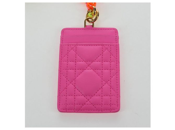 Christian Dior Canage Caro Trio Pouch Lamb Skin Multicolor Gold Auth 200565M Multicolore D'oro - vista 31
