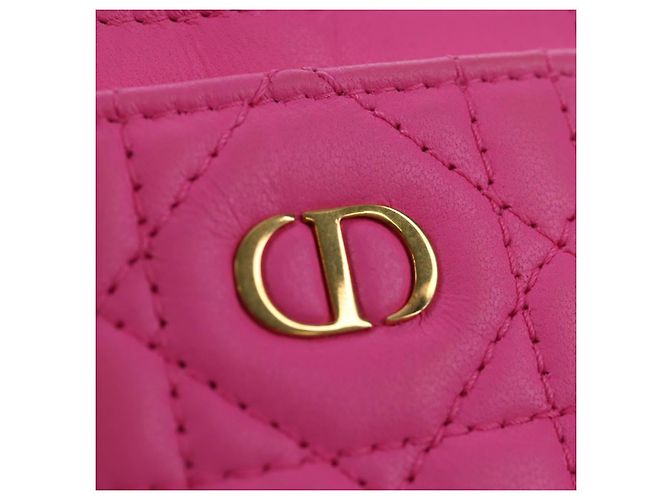 Christian Dior Canage Caro Trio Pouch Lamb Skin Multicolor Gold Auth 200565M Multicolore D'oro - vista 36