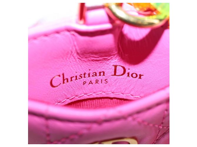 Christian Dior Canage Caro Trio Pouch Lamb Skin Multicolor Gold Auth 200565M Multicolore D'oro - vista 38