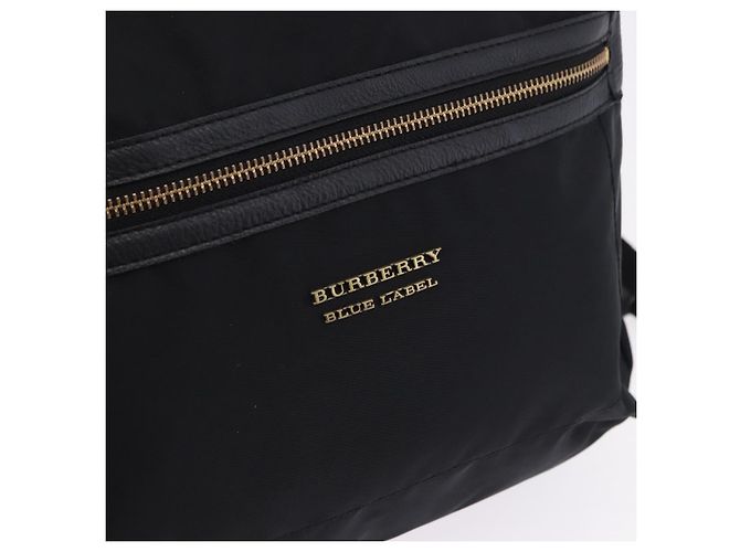 Mochila BURBERRY Nylon Black Gold Tone Auth ti4024 Negro - vista 20