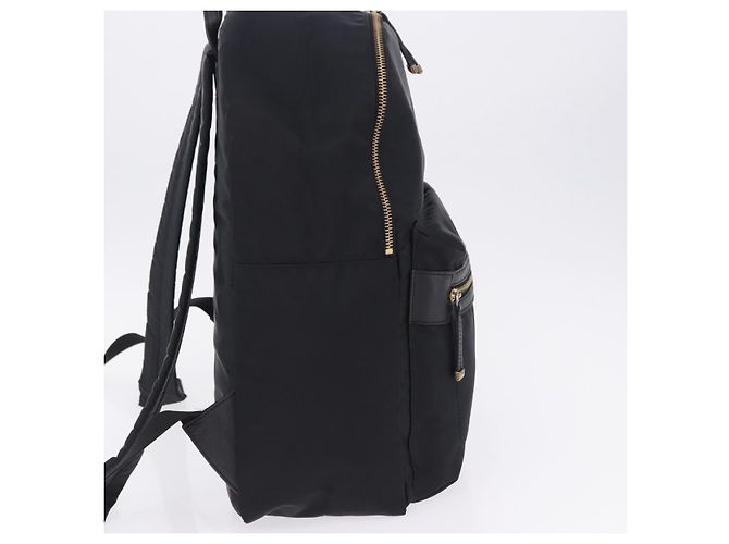 Mochila BURBERRY Nylon Black Gold Tone Auth ti4024 Negro - vista 4
