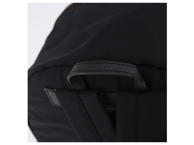 Mochila BURBERRY Nylon Black Gold Tone Auth ti4024 Negro - vista 7