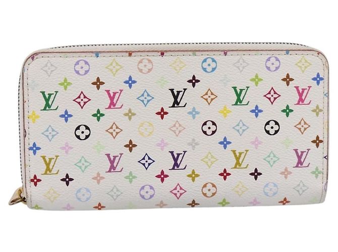 LOUIS VUITTON Monogram Multicolor Zippy Wallet White M60241 LV Auth 200392 Bianco - vista 13