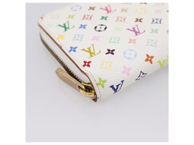LOUIS VUITTON Monogram Multicolor Zippy Wallet White M60241 LV Auth 200392 Bianco - vista 14