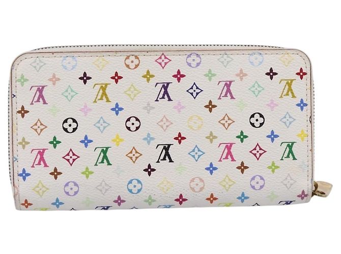 LOUIS VUITTON Monogram Multicolor Zippy Wallet White M60241 LV Auth 200392 Bianco - vista 2