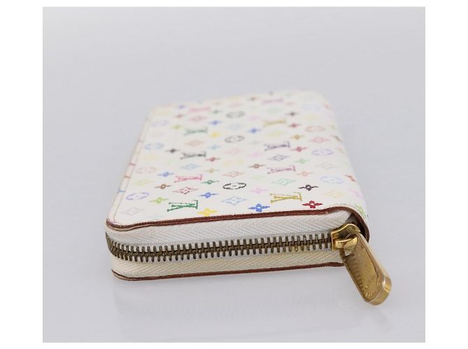 LOUIS VUITTON Monogram Multicolor Zippy Wallet White M60241 LV Auth 200392 Bianco - vista 3