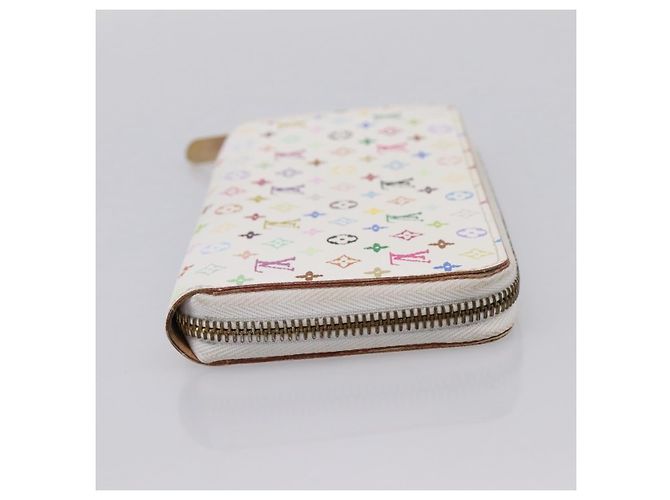 LOUIS VUITTON Monogram Multicolor Zippy Wallet White M60241 LV Auth 200392 Bianco - vista 4