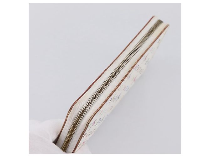 LOUIS VUITTON Monogram Multicolor Zippy Wallet White M60241 LV Auth 200392 Bianco - vista 5