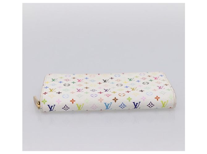 LOUIS VUITTON Monogram Multicolor Zippy Wallet White M60241 LV Auth 200392 Bianco - vista 6