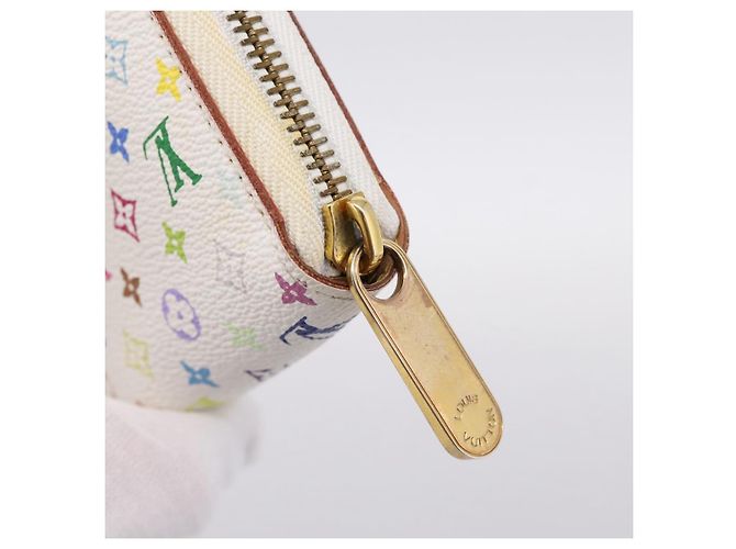 LOUIS VUITTON Monogram Multicolor Zippy Wallet White M60241 LV Auth 200392 Bianco - vista 8