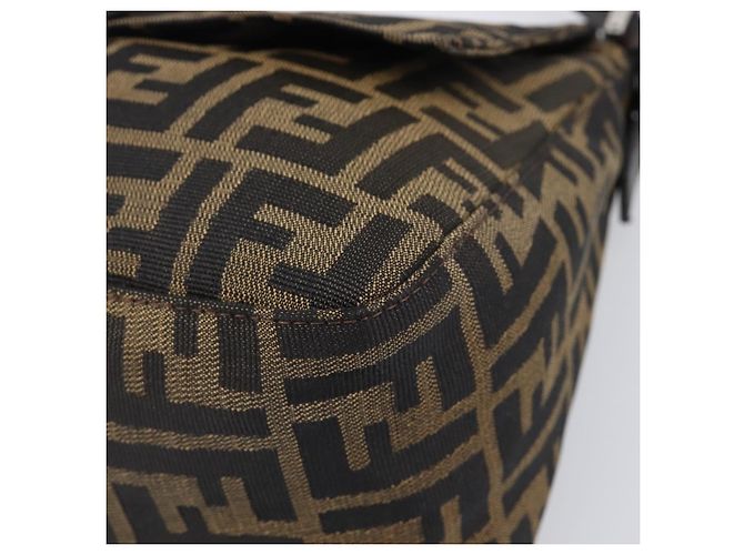Borsa a Tracolla FENDI Zucca Canvas Mamma Baguette Nero Marrone Auth 200696V - vista 14