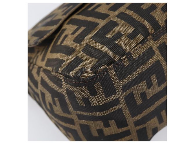 Borsa a Tracolla FENDI Zucca Canvas Mamma Baguette Nero Marrone Auth 200696V - vista 15