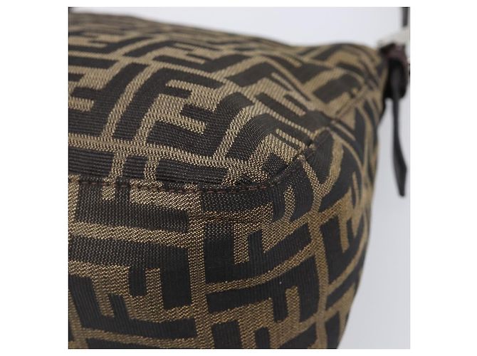Borsa a Tracolla FENDI Zucca Canvas Mamma Baguette Nero Marrone Auth 200696V - vista 16