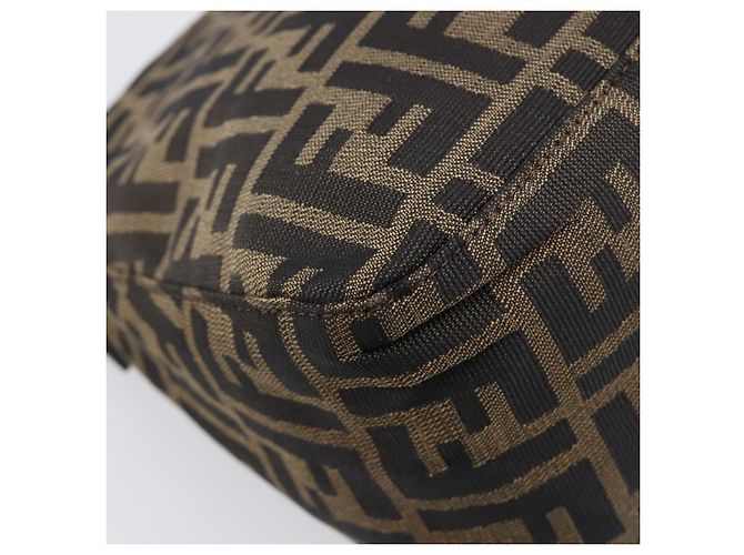 Borsa a Tracolla FENDI Zucca Canvas Mamma Baguette Nero Marrone Auth 200696V - vista 17