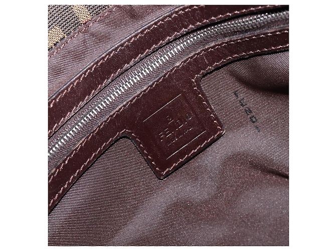 Borsa a Tracolla FENDI Zucca Canvas Mamma Baguette Nero Marrone Auth 200696V - vista 22