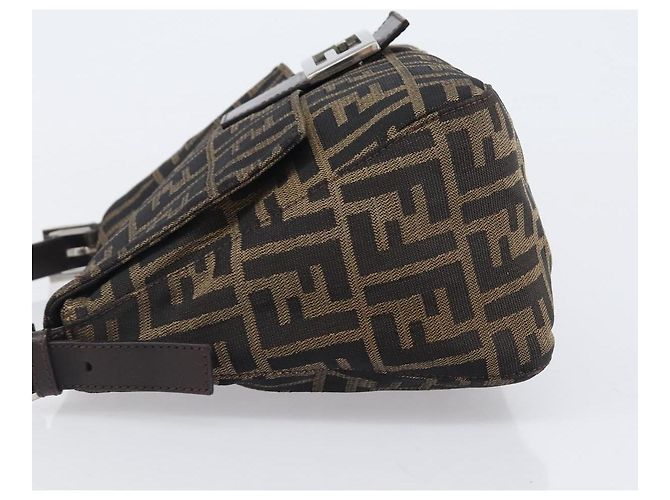Borsa a Tracolla FENDI Zucca Canvas Mamma Baguette Nero Marrone Auth 200696V - vista 4