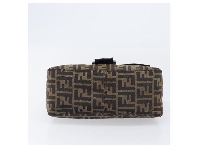 Borsa a Tracolla FENDI Zucca Canvas Mamma Baguette Nero Marrone Auth 200696V - vista 5
