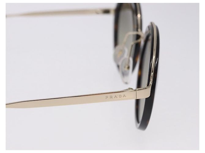 PRADA Sonnenbrille Metal Brown Gold Tone Auth 203370 Braun - Ansicht 6