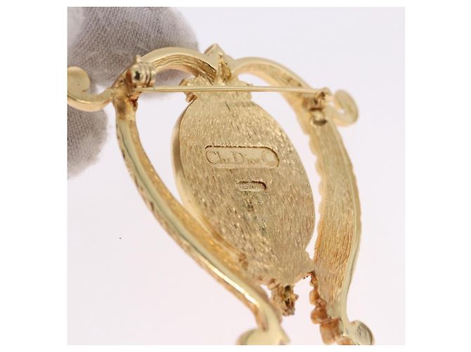 Broche Christian Dior metal Conjunto de 2 Tom Dourado Auth SW2814 - vista 10