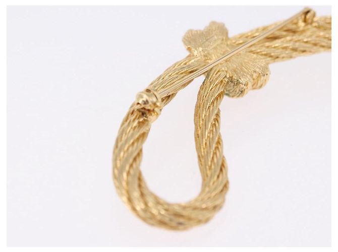 Broche Christian Dior metal Conjunto de 2 Tom Dourado Auth SW2814 - vista 4