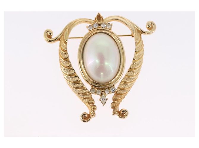 Broche Christian Dior metal Conjunto de 2 Tom Dourado Auth SW2814 - vista 6
