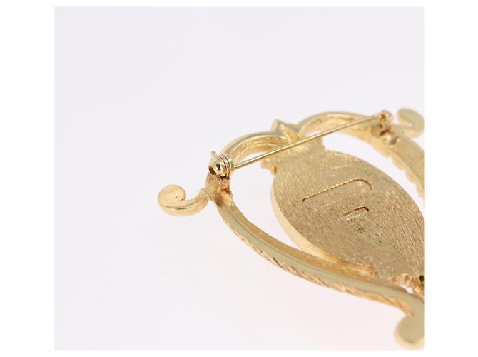 Broche Christian Dior metal Conjunto de 2 Tom Dourado Auth SW2814 - vista 8