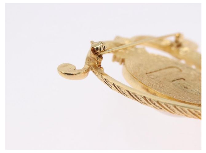 Broche Christian Dior metal Conjunto de 2 Tom Dourado Auth SW2814 - vista 9