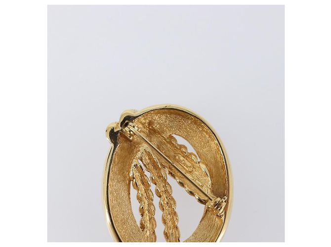 Spilla Christian Dior metallo Gold Tone Auth SW2813V - vista 8