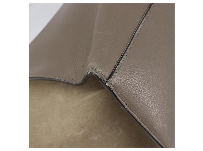 Céline Borsa a mano CELINE Trapeze in pelle scamosciata 2way Beige Silver Auth hk4044 Argento - vista 18