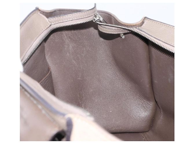 Céline Borsa a mano CELINE Trapeze in pelle scamosciata 2way Beige Silver Auth hk4044 Argento - vista 24