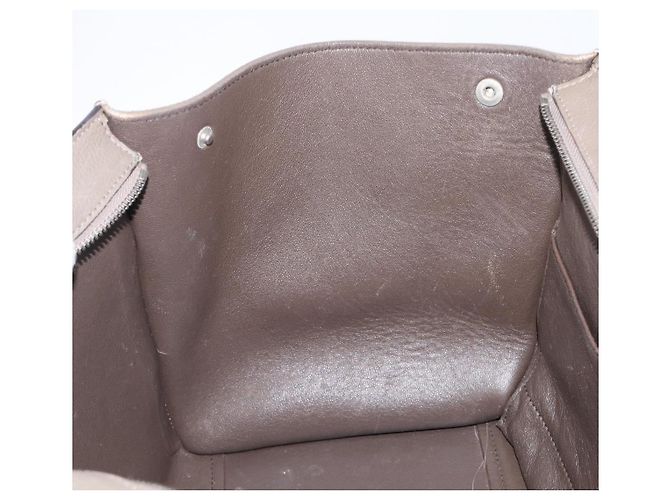 Céline Borsa a mano CELINE Trapeze in pelle scamosciata 2way Beige Silver Auth hk4044 Argento - vista 25