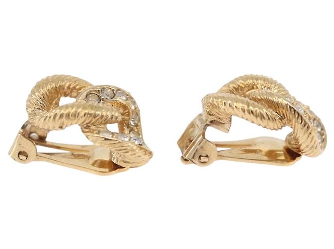 Orecchini Christian Dior Metal Gold Tone Auth ti4010 - vista 10