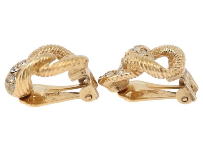 Orecchini Christian Dior Metal Gold Tone Auth ti4010 - vista 11