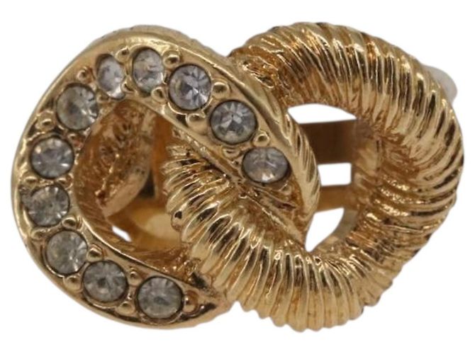 Orecchini Christian Dior Metal Gold Tone Auth ti4010 - vista 2