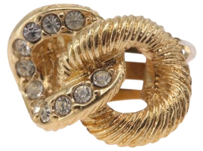 Orecchini Christian Dior Metal Gold Tone Auth ti4010 - vista 6