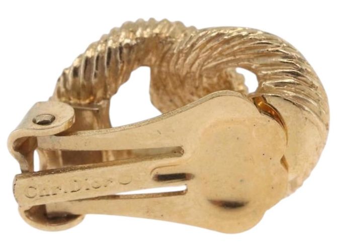Orecchini Christian Dior Metal Gold Tone Auth ti4010 - vista 7