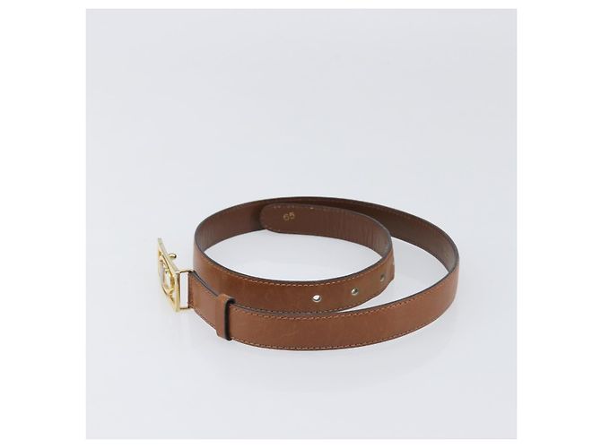 Céline Cinto CELINE em Couro Conjunto de 5 Castanho Tom Dourado Prateado Auth BA15477 Marrom Prata - vista 14